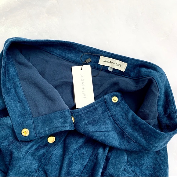 Sugarlips Blue Suede Skirt - Picture 4 of 6
